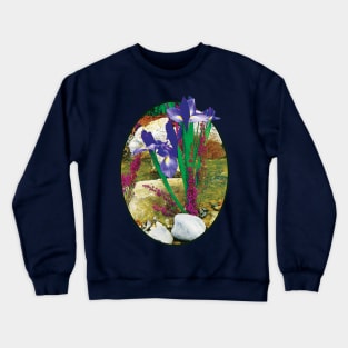 Irises - Purple Irises by the Stream Crewneck Sweatshirt